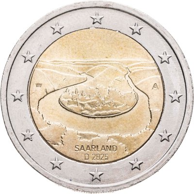 купить Германия 2 евро 2025 A "Саар, Сааршляйфе"