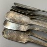 Купить Набор из 8-ми столовых ложек лаконичной формы, латунь, серебрение, Трест «Тремасс», СССР, 1920-1930 гг.