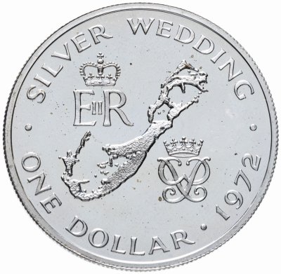купить Бермуды 1 доллар (dollar) 1972 "Королевская серебряная свадьба"
