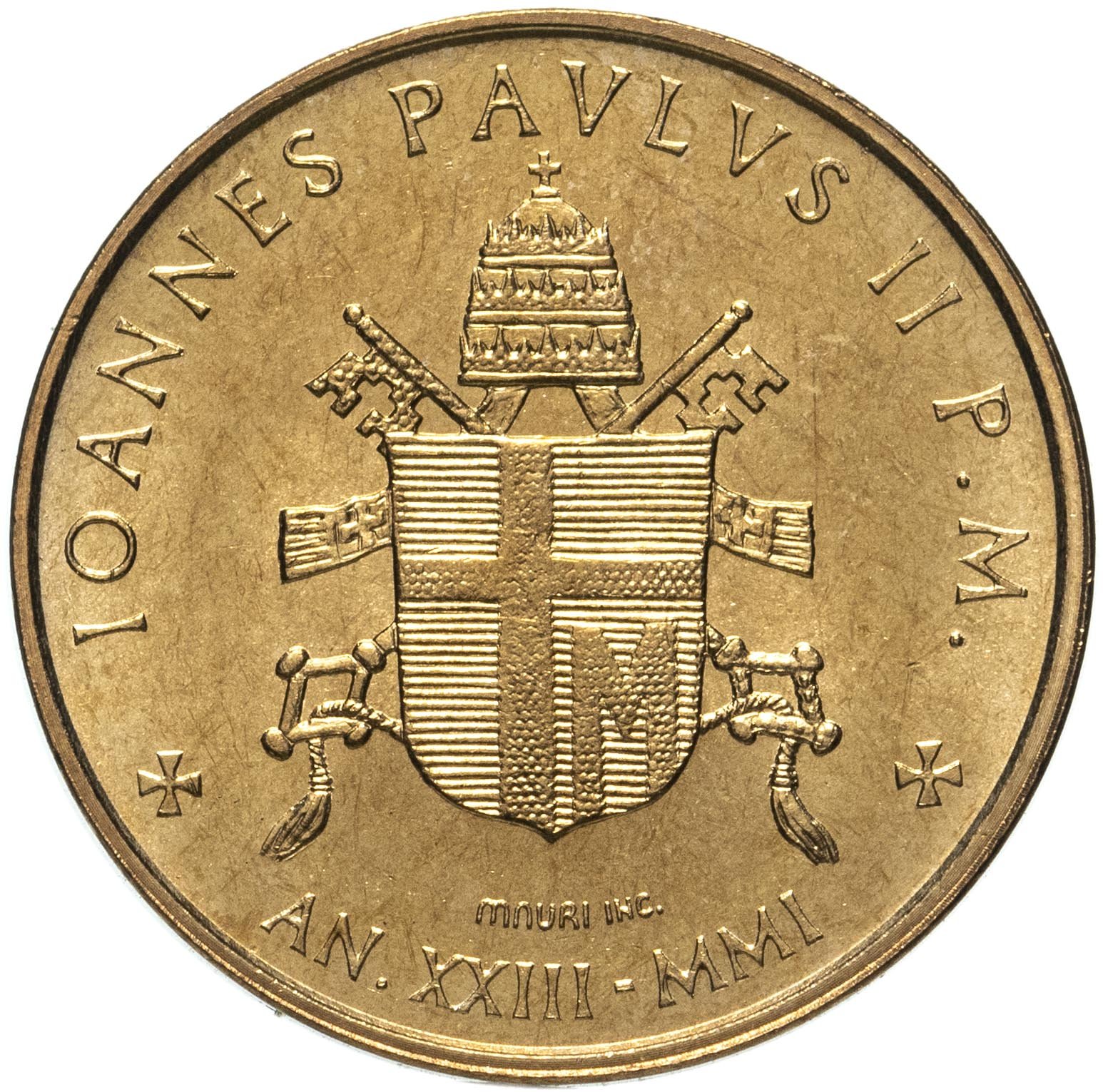 Монета Ватикан 20 лир (lire) 2001 стоимостью 1386 руб.