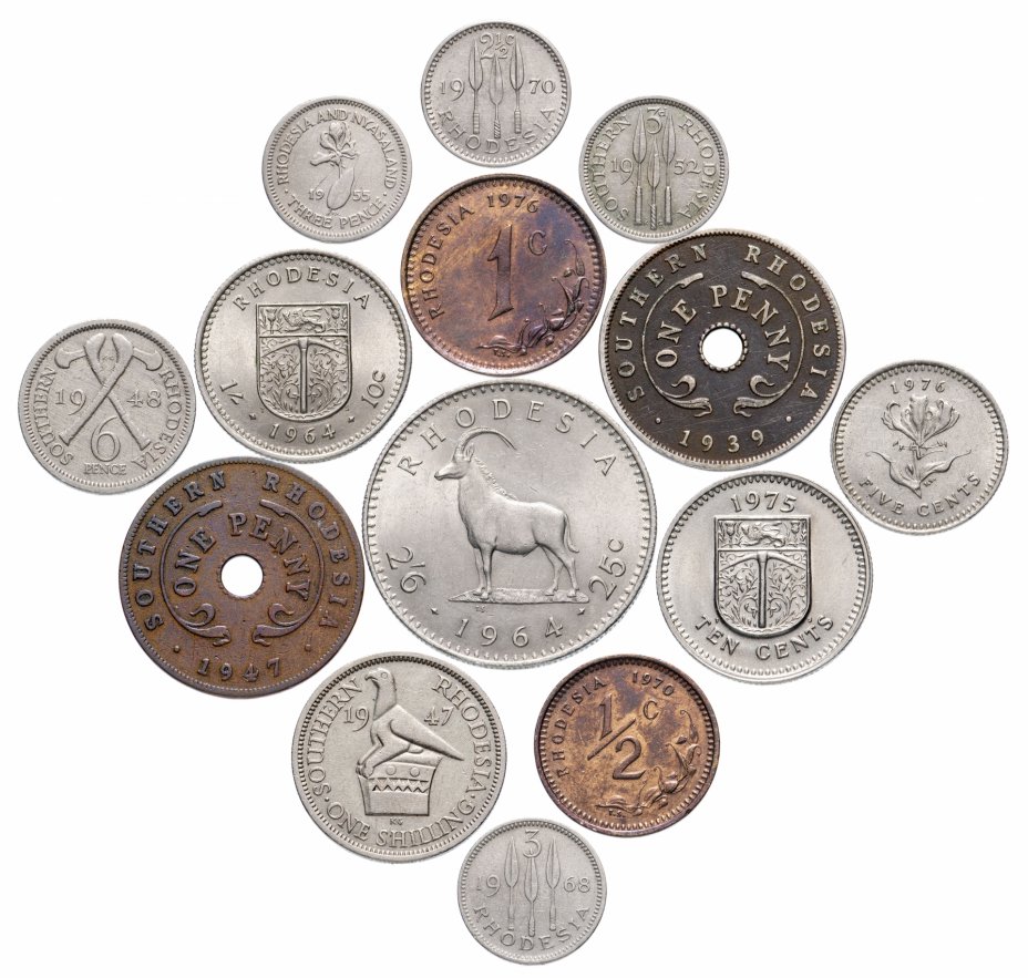 купить Родезия набор из 14 монет 1939-1976