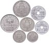 Купить Греция набор из 7 монет (10, 20 и 50 лепт 1, 2 , 5 и 10 драхм) 1954 - 1965 год - король Павел I