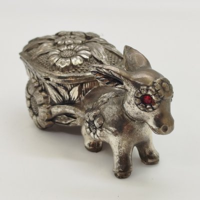 купить Шкатулка "Повозка с осликом", металл, текстиль, композитный материал, Западная Европа, 1980-1990 гг.