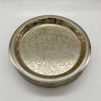 купить Набор из 6 тарелок с декором "Жар-птица", алюминий, чеканка, СССР, 1970-1980 гг.