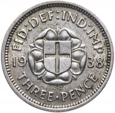 Купить Великобритания 3 пенса 1938