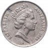 Купить Австралия 10 центов (cents) 1989-1998 Королева средних лет