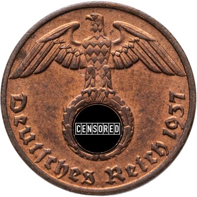купить Германия, Третий рейх 1 рейхспфенниг (reichspfennig) 1937, знак монетного двора: "A" - Берлин