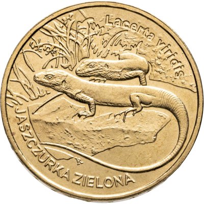 купить Польша 2 злотых (zlote) 2009 "Всемирная природа - Зелёная ящерица"