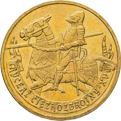 купить Польша 2 злотых (zlote) 2007 "История польской кавалерии - Рыцарь 15 века"