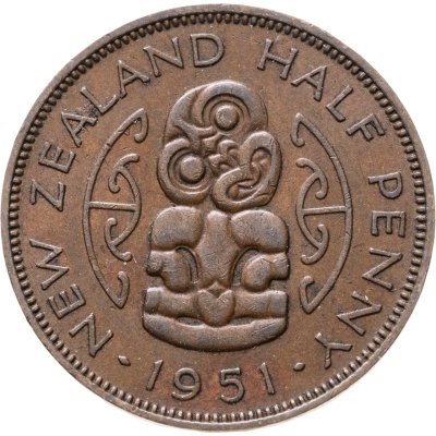 купить Новая Зеландия 1/2 пенни (penny) 1951