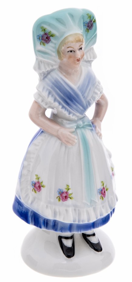 купить Статуэтка "Девушка в народном костюме", фарфор, роспись, мануфактура "Wagner & Apel", Германия, 1991-2010 гг.