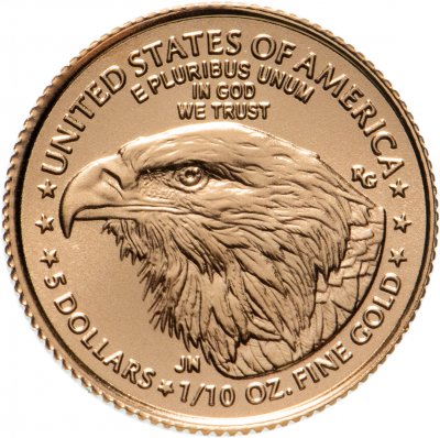 купить США 5 долларов 2021 American Gold Eagle (орёл нового типа)