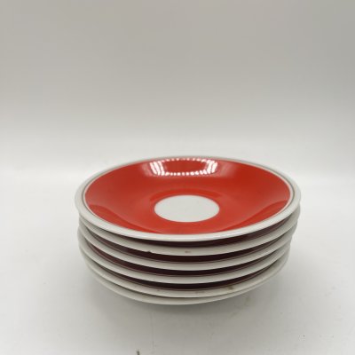 купить Набор из 6 блюдец с лаконичным декором (в подборе), фарфор, крытье, золочение, Freiberger Porzellan, ГДР, 1950-1980 гг.