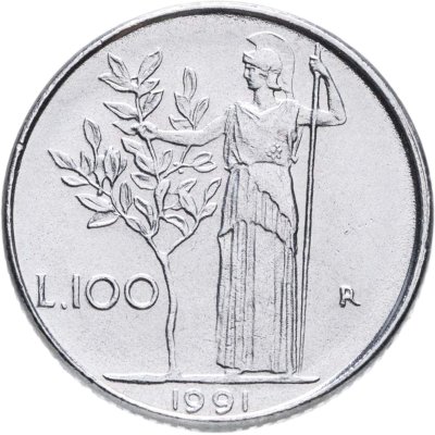 купить Италия 100 лир 1991 (малого размера)