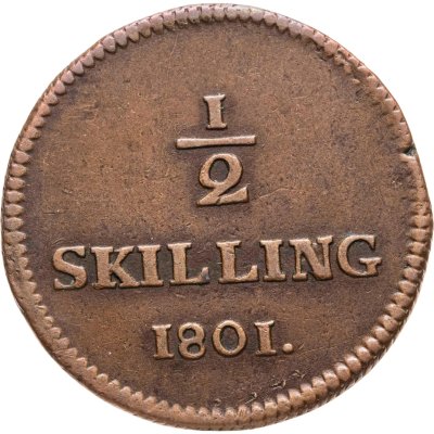 купить Швеция 1/2 скиллинга (skilling) 1801