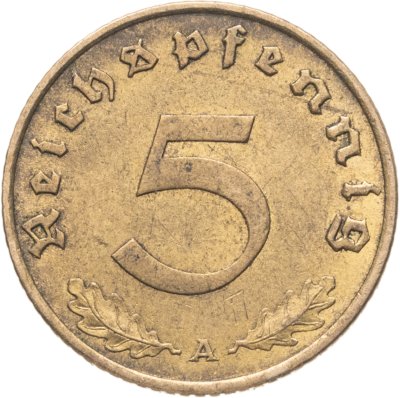 купить Германия (Третий Рейх) 5 рейхспфеннигов 1939 "А"