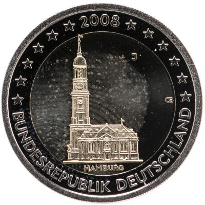 купить Германия 2 евро 2008 J "Федеральные земли Германии: Гамбург"