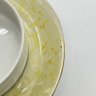Купить Масленка, декорированная разводами желтого оттенка, фарфор, золочение, Wloclawek (Влоцлавская фаянсовая фабрика), Польша, 1973-1991 гг.