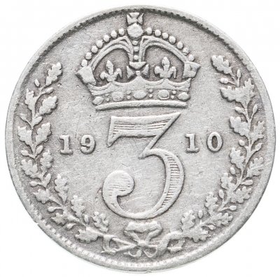 Купить Великобритания 3 пенса (pence) 1910