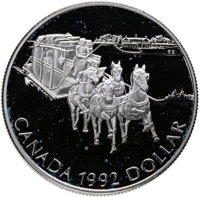купить Канада 1 доллар (dollar) 1992 175 лет Кингстонскому дилижансу