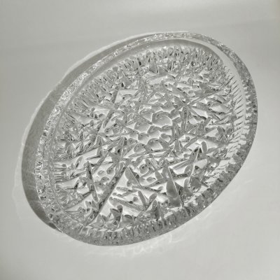 купить Блюдо сервировочное овальной формы "Космос", автор Л.Д. Смирнова, хрусталь, пресс, Ленинградский завод художественного стекла (ЛЗХС), СССР, 1960-1980 гг.