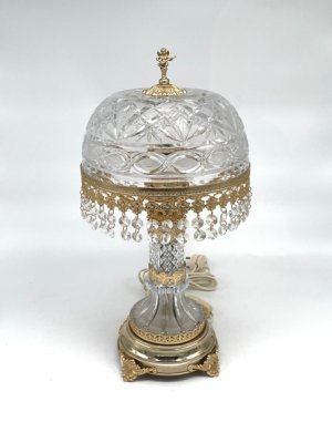 купить Настольная лампа, латунь, хрусталь, Франция, 1900-1940 гг.