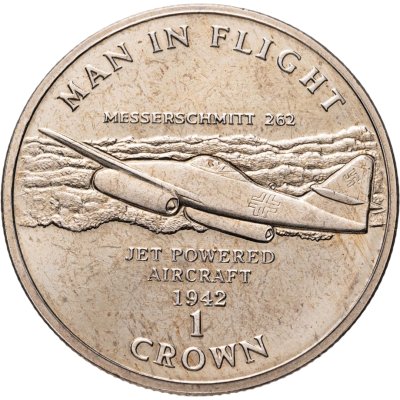 купить Остров Мэн 1 крона (crown) 1995 "Авиация Второй Мировой войны - Messerschmitt Me.262"
