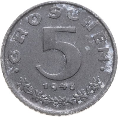 купить Австрия 5 грошей (groschen) 1948