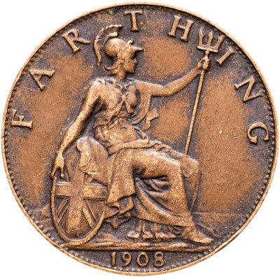 купить Великобритания 1 фартинг (farthing) 1908