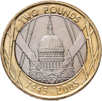 купить Великобритания 2 фунта (pounds) 2005 60 лет Победы