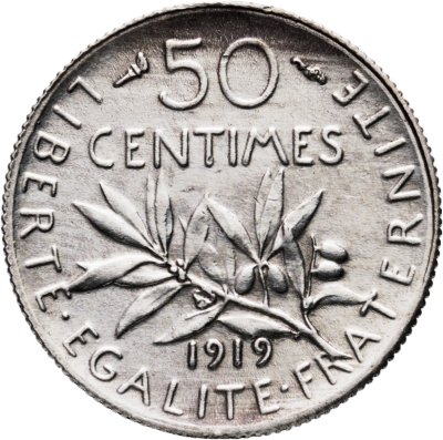 купить Франция 50 сантимов (centimes) 1919