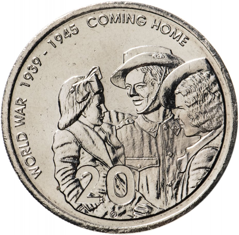 купить Австралия 20 центов (cents) 2005 60 лет со дня окончания Второй Мировой войны