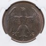 Купить Германия 4 рейхспфеннига (reichspfennig) 1932, знак монетного двора "J" — Гамбург в слабе ННР MS64