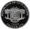 Купить Кот-д'Ивуар 1000 франков 2010 Proof "Континент надежды"
