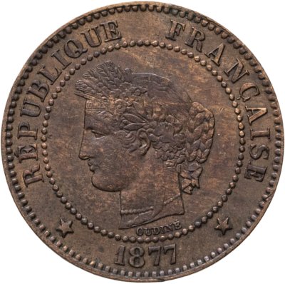 купить Франция 2 сантима (centimes) 1877