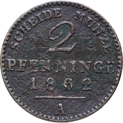 купить Германия, Пруссия 2 пфеннига 1862