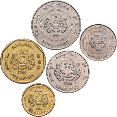 купить Сингапур, набор монет 1985-1991 (5 штук)