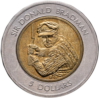 купить Австралия 5 долларов (dollars) 1996 "Дональд Брэдмен"