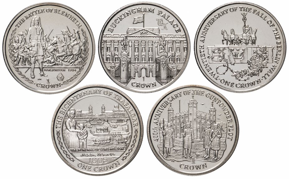 купить Остров Мэн набор из 5 монет 1 крона 2005-2010