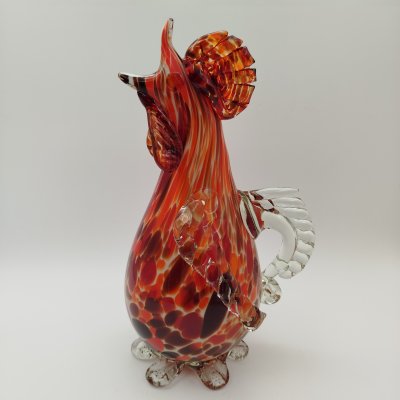 купить Кувшин в виде петуха, стекло, гутная техника, налепы, СССР, 1970-1980 гг.