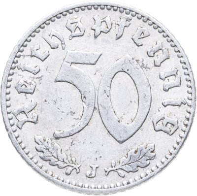 купить Германия, Третий рейх 50 рейхспфеннигов 1940, знак монетного двора: "J" - Гамбург