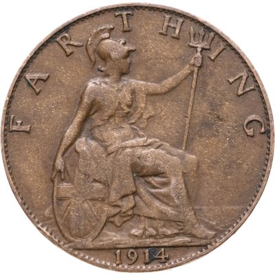 купить Великобритания 1 фартинг (farthing) 1914
