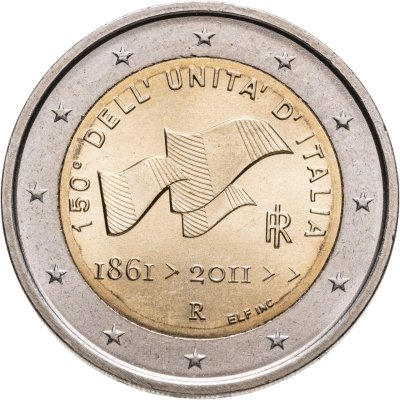 купить Италия 2 euro (евро) 2011 150 лет объединения Италии