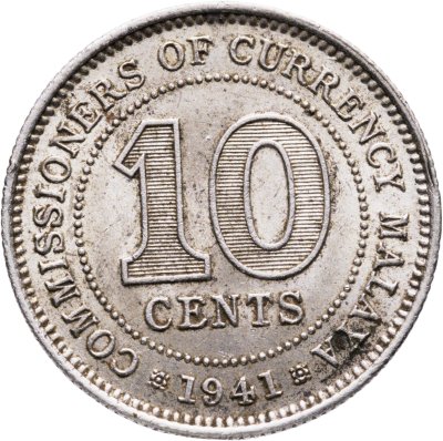 купить Малайя 10 центов (cents) 1941