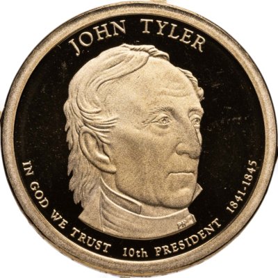 купить США 1 доллар (dollar) 2009 S Proof "Джон Тайлер (10-й президент США)" знак монетного двора "S" - Сан-Франциско