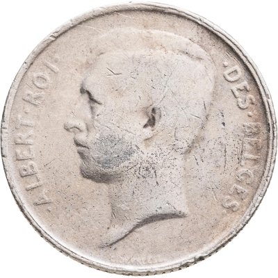 купить Бельгия 1 франк (franc) 1910 Надпись на французском - 'ALBERT ROI DES BELGES'
