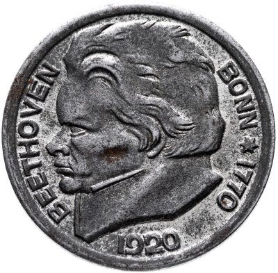 купить Германия "Бонн" 10 пфеннигов 1920 нотгельд "Людвиг ван Бетховен"