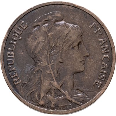 купить Франция 5 сантимов (centimes) 1904