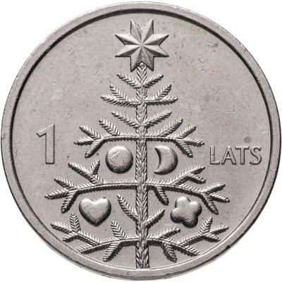 купить Латвия 1 лат (lats) 2009 Рождественская ель