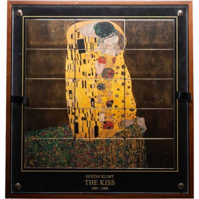 купить Остров Ниуэ 5 долларов 2015 набор-паззл из 15-ти монет "Климт Поцелуй ", в футляре с сертификатом